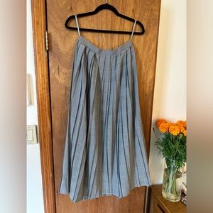 Uniqlo x Ines de la Fressange Long Plaid Pleated Maxi Skirt